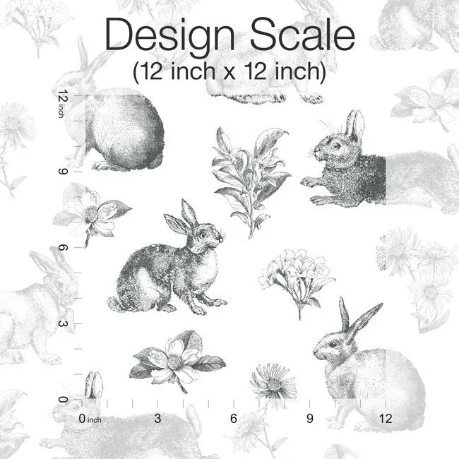 York Wallcoverings Bunny Toile Black & White Wallpaper - SKU AT4263