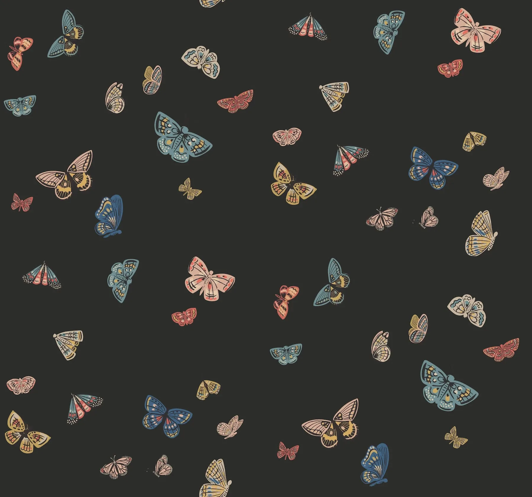 York Wallcoverings Butterfly House Black Wallpaper - SKU RF7413