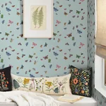 York Wallcoverings Butterfly House Light Blue Wallpaper - SKU RF7414