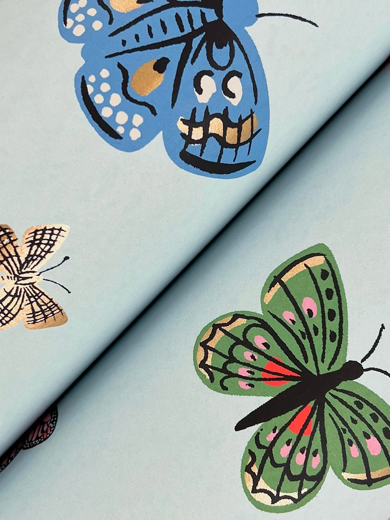 York Wallcoverings Butterfly House Light Blue Wallpaper - SKU RF7414