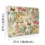 York Wallcoverings Butterfly House Light Taupe & Coral Wallpaper - SKU BL1724