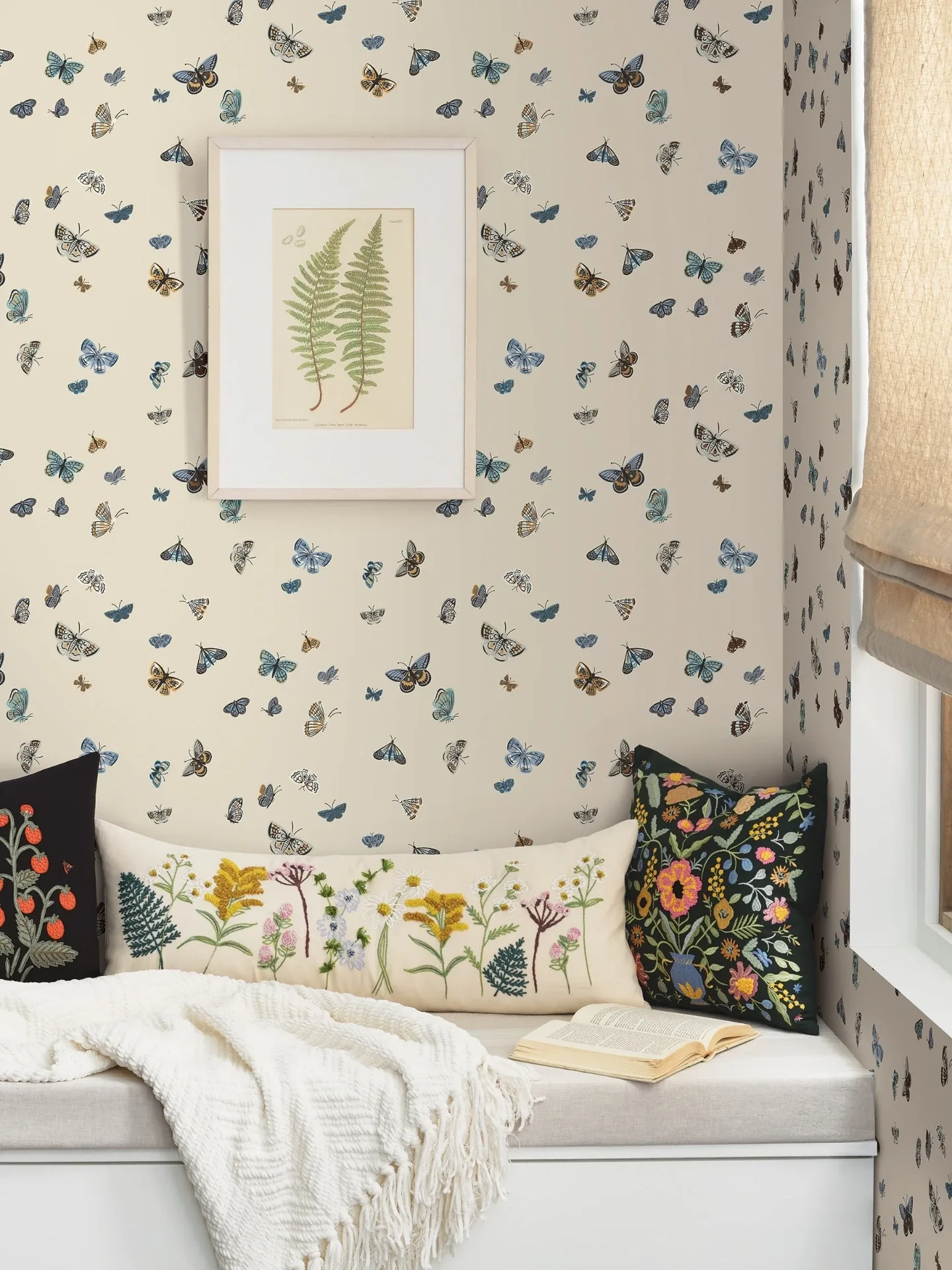 York Wallcoverings Butterfly House Linen Peel & Stick Wallpaper - SKU PSW1649RL