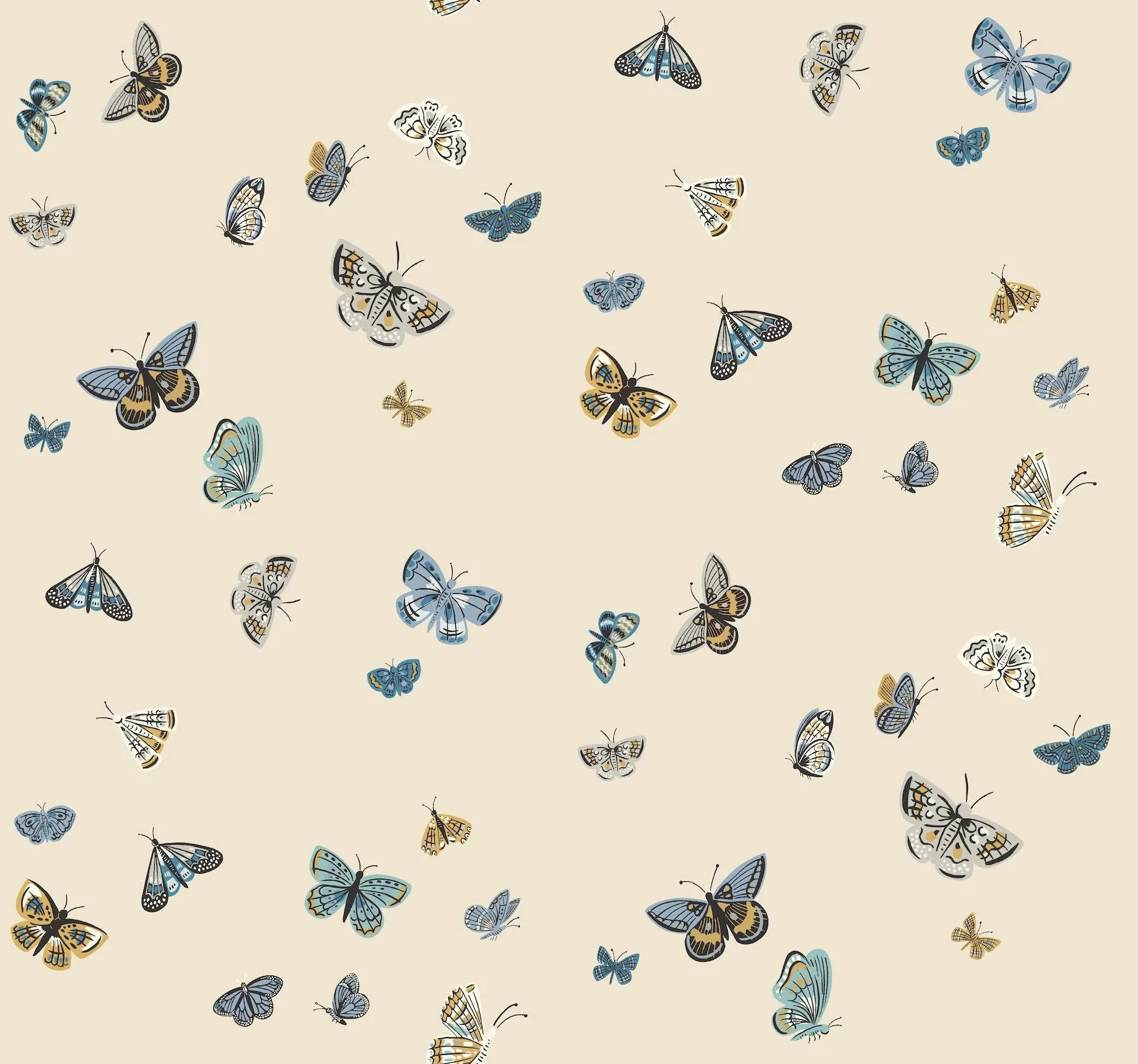 RF7412 | Butterfly House Linen Wallpaper