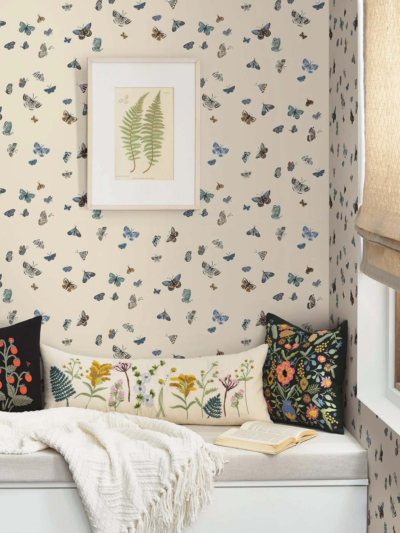 York Wallcoverings Butterfly House Linen Wallpaper - SKU RF7412