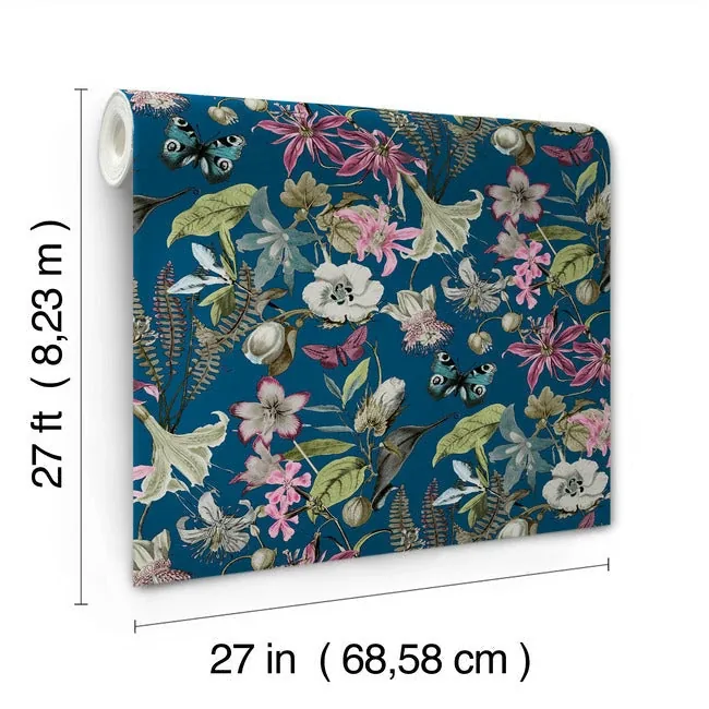 York Wallcoverings Butterfly House Navy Wallpaper - SKU BL1723