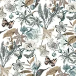 York Wallcoverings Butterfly House White & Blue Wallpaper - SKU BL1722