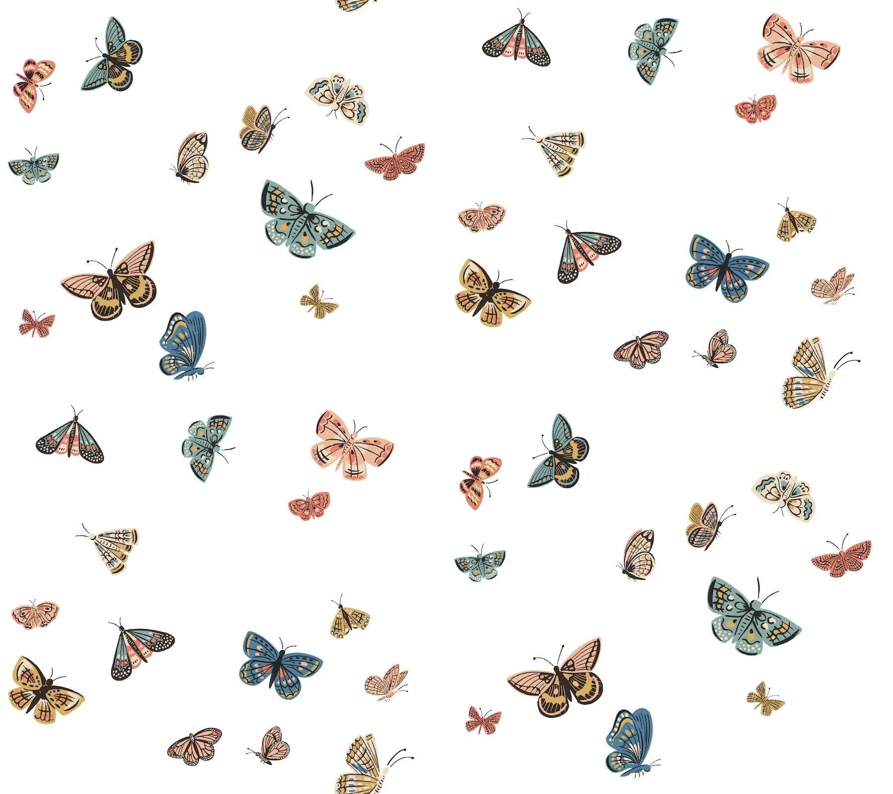 PSW1632RL | Butterfly House White Peel & Stick Wallpaper