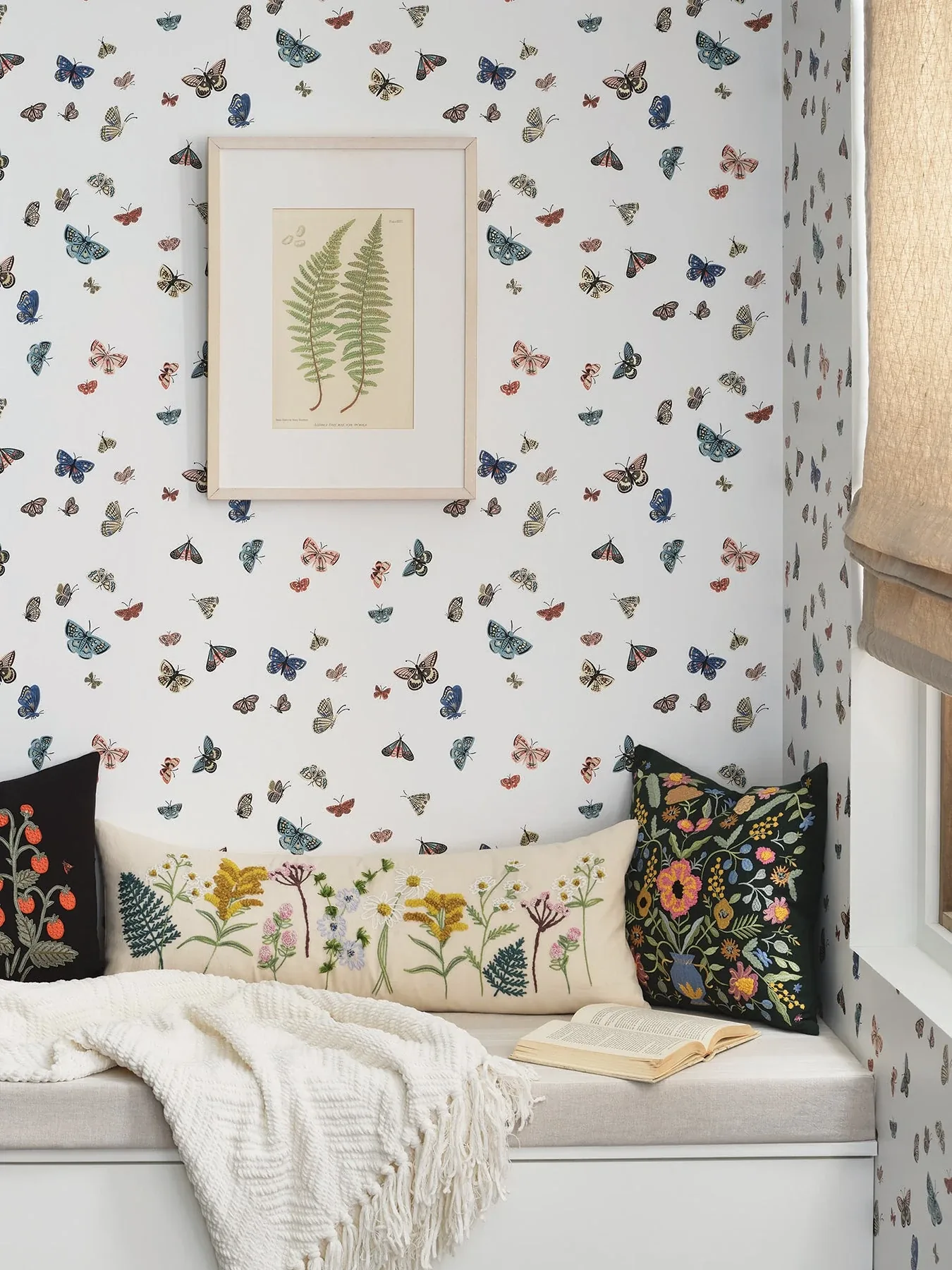 York Wallcoverings Butterfly House White Wallpaper - SKU RF7411