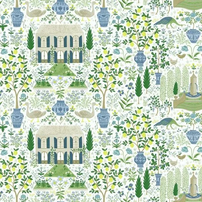 York Wallcoverings Camont Blue & Green Wallpaper - SKU RI5109