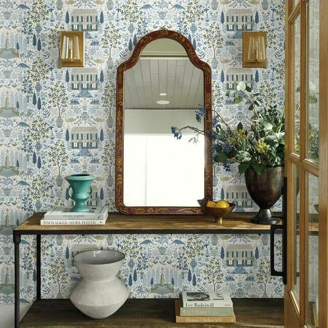York Wallcoverings Camont Indigo Wallpaper - SKU RI5108