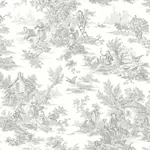 York Wallcoverings Campagne Toile Grey Wallpaper - SKU RT7940