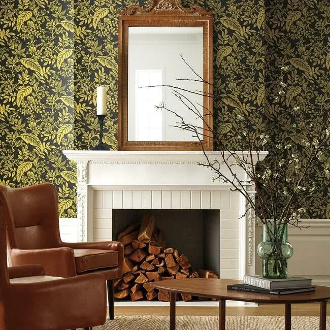 York Wallcoverings Canopy Gold & Black Wallpaper | Wallpaper Twins York Wallcoverings Canopy Gold & Black Wallpaper - SKU RI5139