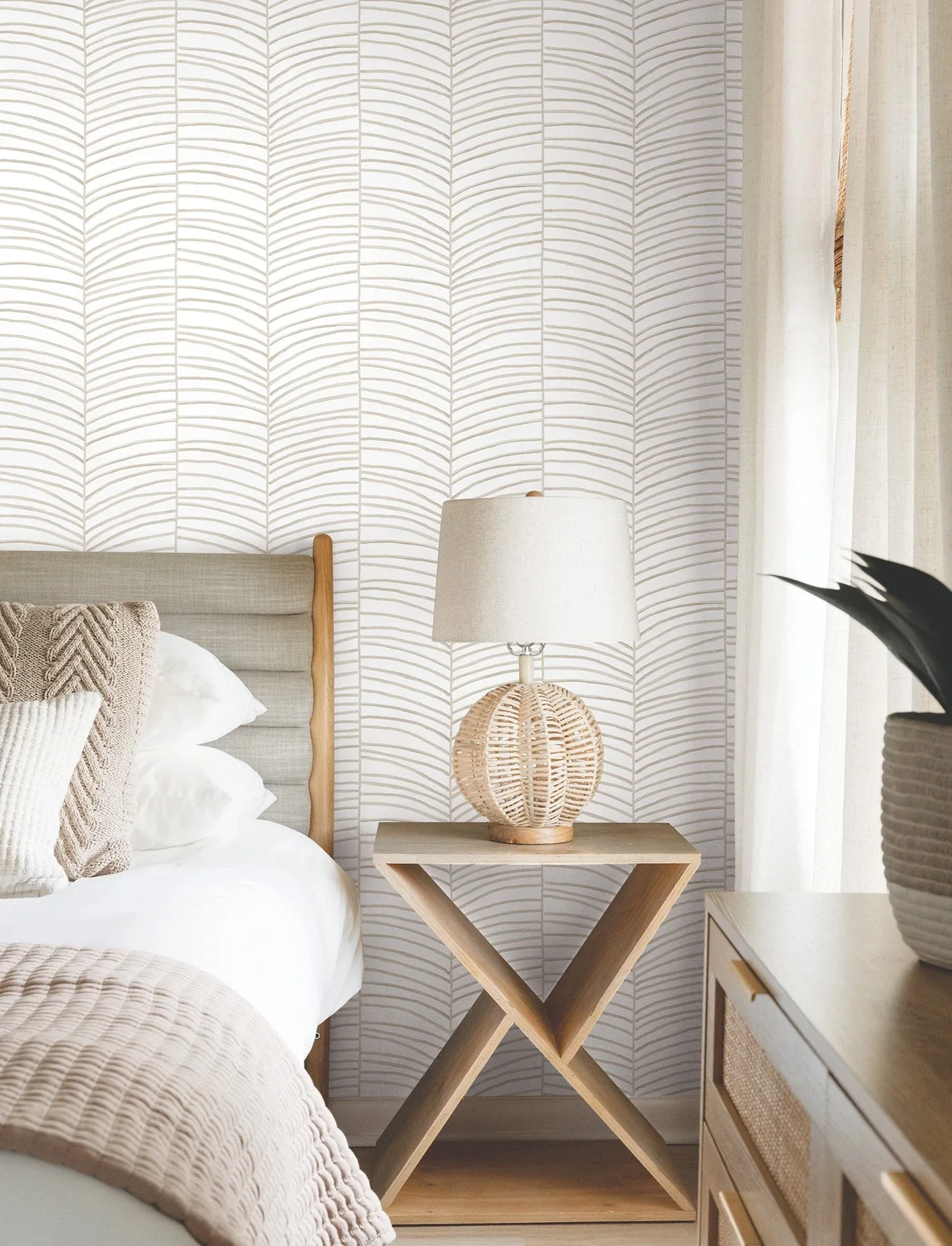 York Wallcoverings Cascade Palm Chevron Dune Wallpaper | Wallpaper Twins York Wallcoverings Cascade Palm Chevron Dune Wallpaper - SKU MT5675