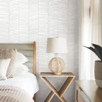 York Wallcoverings Cascade Palm Chevron Fog Wallpaper - SKU MT5671