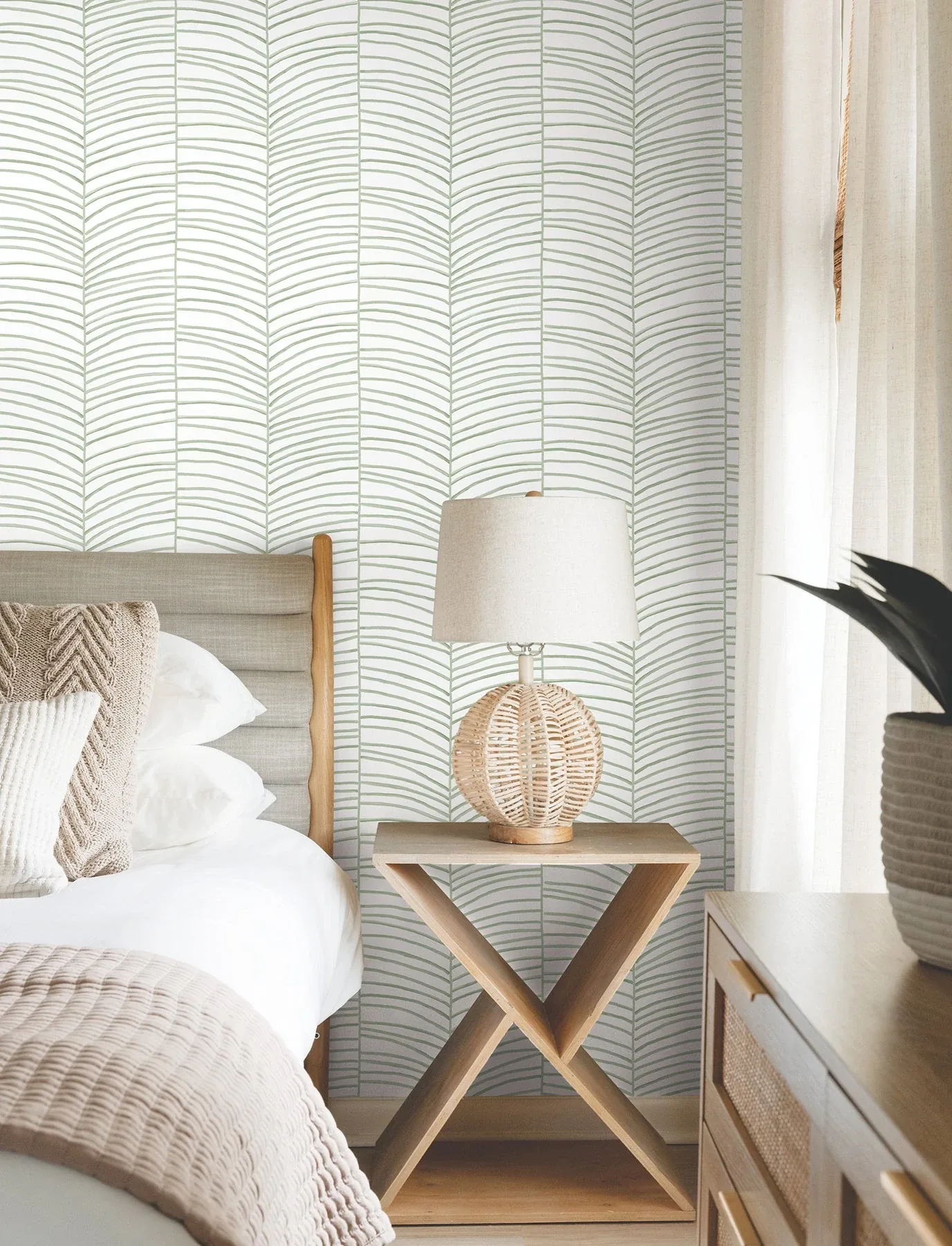 York Wallcoverings Cascade Palm Chevron Palm Wallpaper | Wallpaper Twins York Wallcoverings Cascade Palm Chevron Palm Wallpaper - SKU MT5674