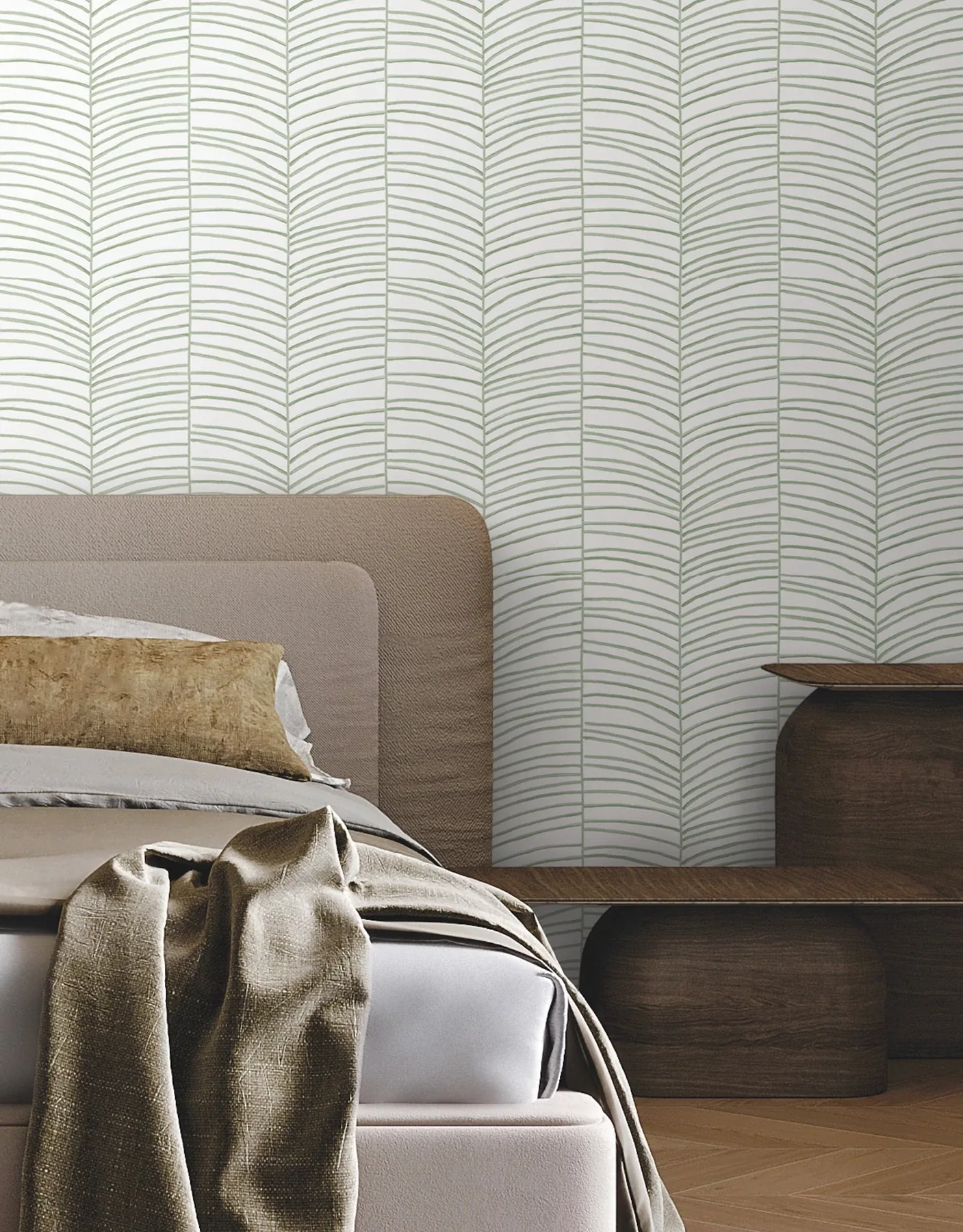 York Wallcoverings Cascade Palm Chevron Palm Wallpaper | Wallpaper Twins York Wallcoverings Cascade Palm Chevron Palm Wallpaper - SKU MT5674