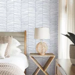 York Wallcoverings Cascade Palm Chevron Sea Wallpaper | Wallpaper Twins York Wallcoverings Cascade Palm Chevron Sea Wallpaper - SKU MT5672