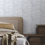 York Wallcoverings Cascade Palm Chevron Sea Wallpaper | Wallpaper Twins York Wallcoverings Cascade Palm Chevron Sea Wallpaper - SKU MT5672