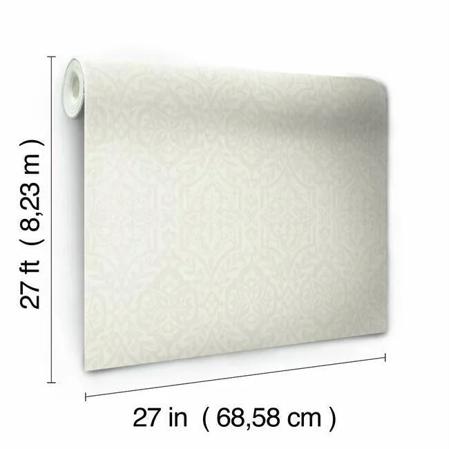 York Wallcoverings Catherdral Damask Taupe Wallpaper | Wallpaper Twins York Wallcoverings Catherdral Damask Taupe Wallpaper - SKU DM5034