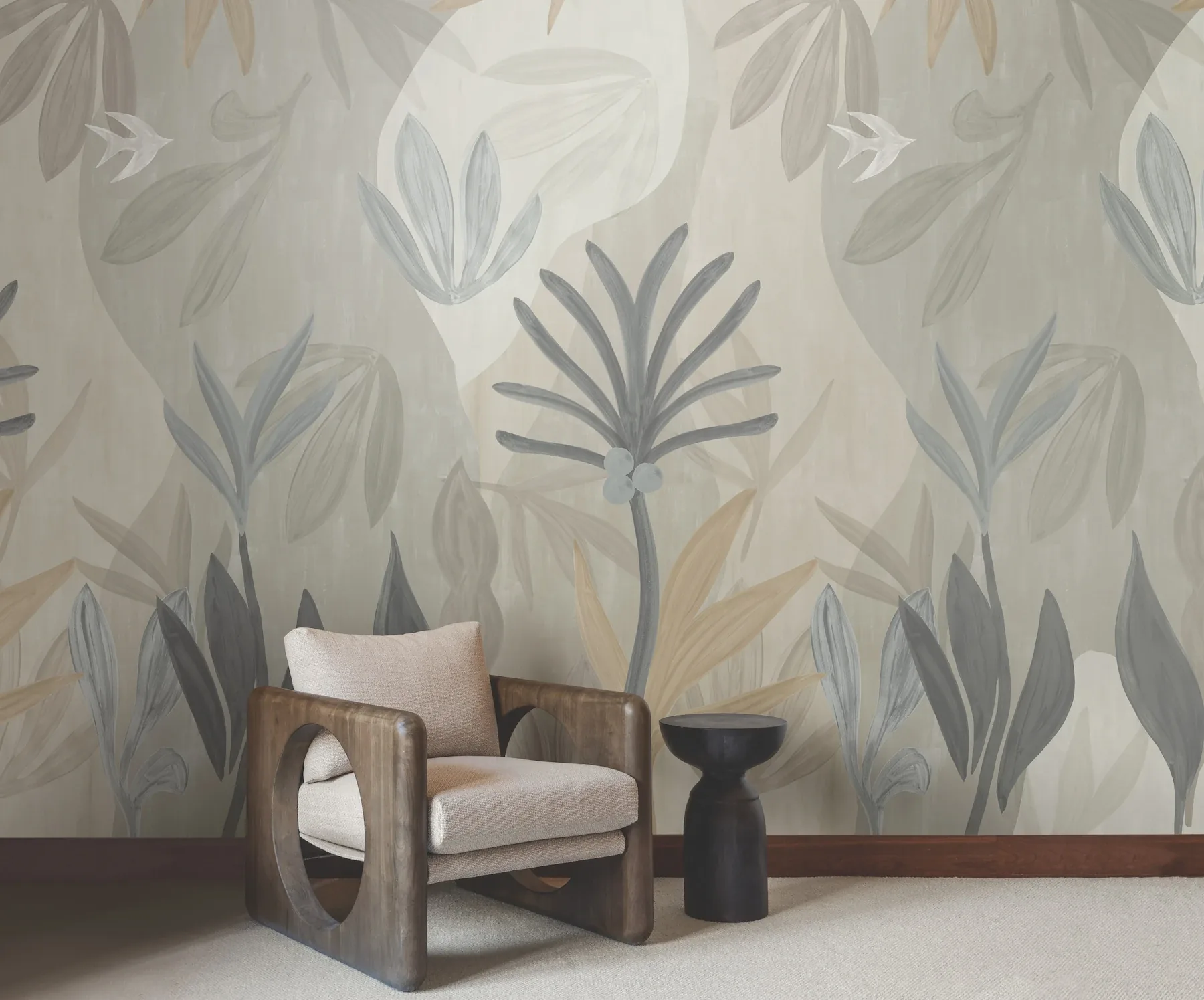 York Wallcoverings Chambord Gardens Graphite & Carbon Wall Mural | Wallpaper Twins York Wallcoverings Chambord Gardens Graphite & Carbon Wall Mural - SKU ZM2848M