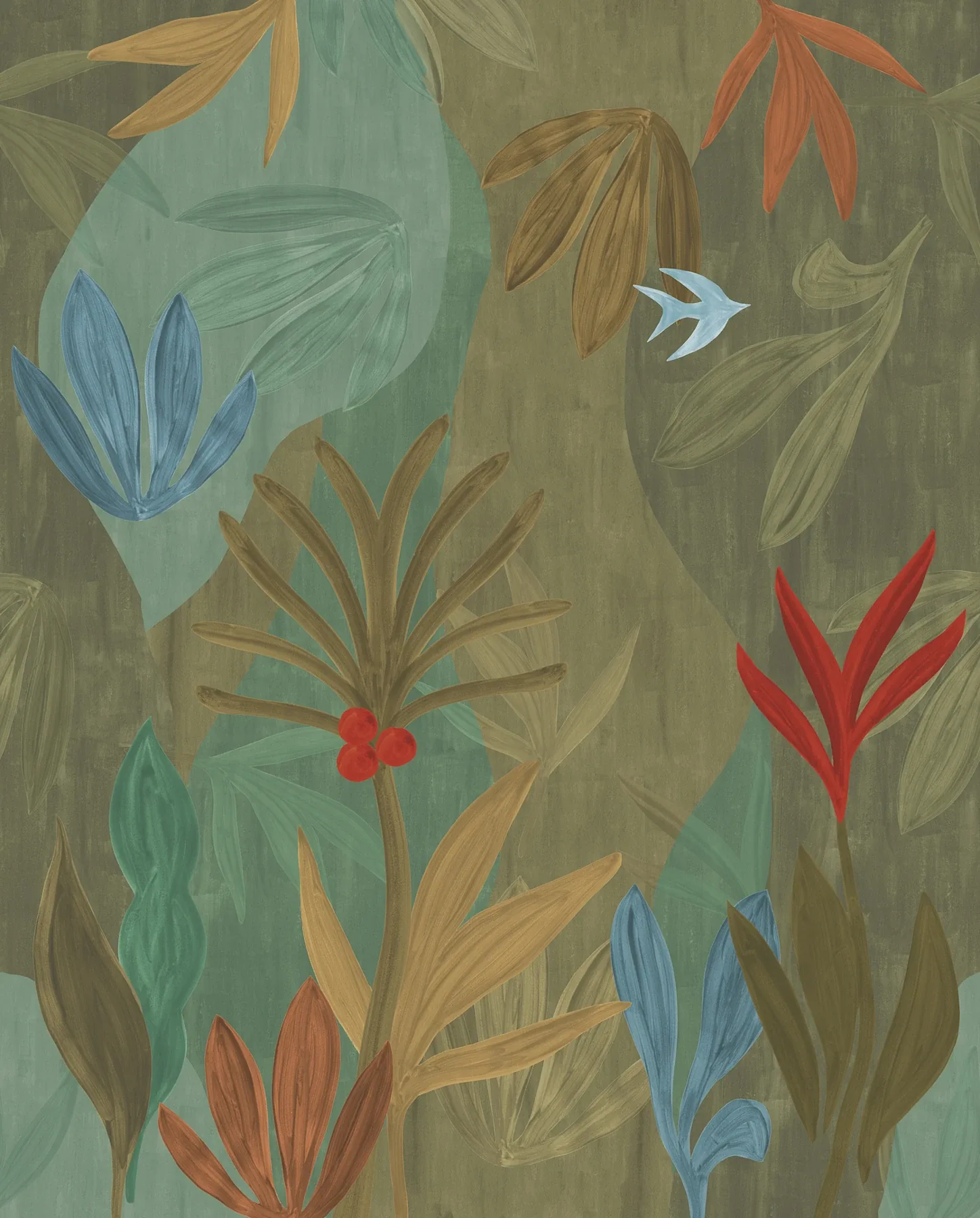 York Wallcoverings Chambord Gardens Leaf & Olive Wall Mural - SKU ZM2847M
