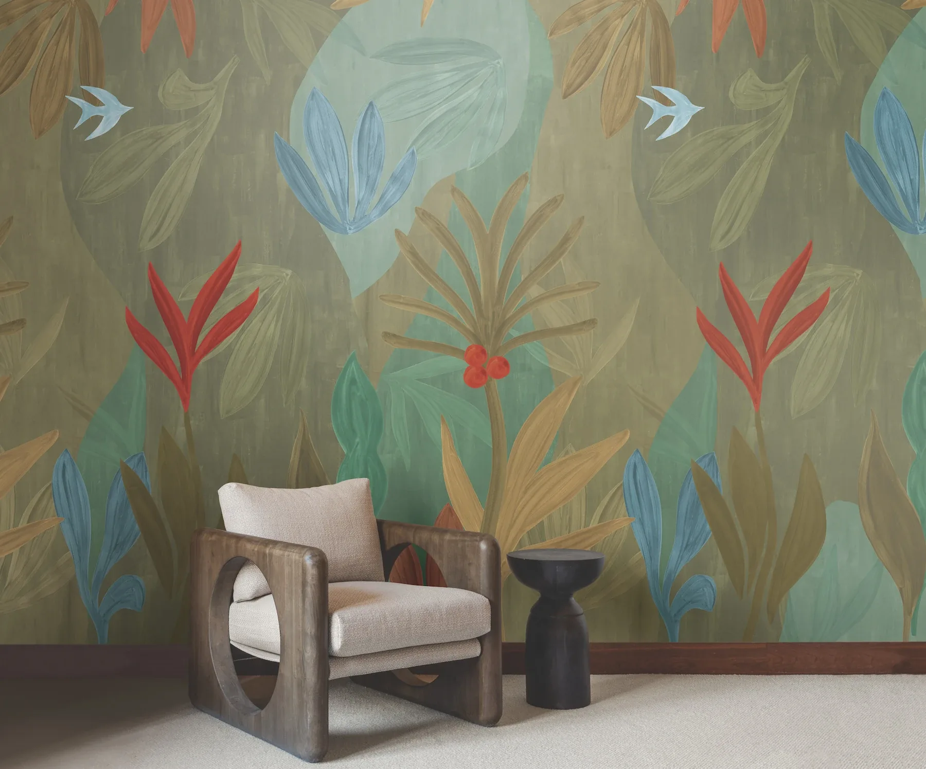 York Wallcoverings Chambord Gardens Leaf & Olive Wall Mural - SKU ZM2847M