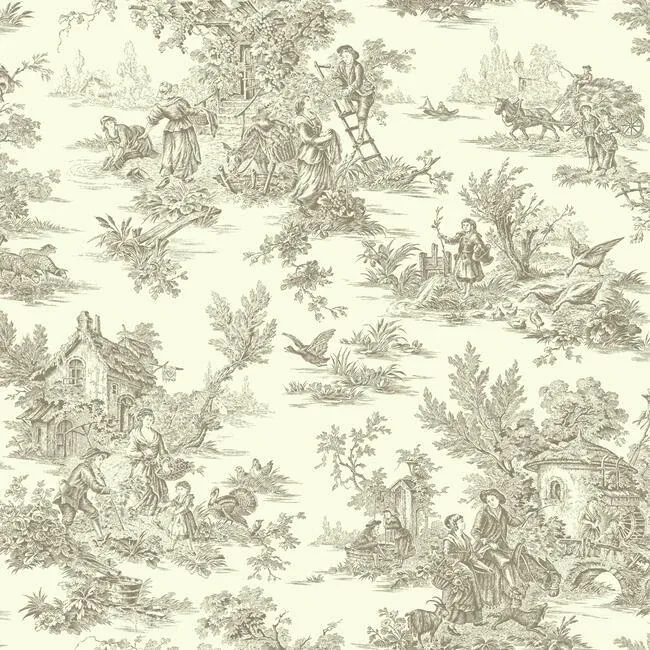 York Wallcoverings Champagne Brown & White Wallpaper - SKU AF2015