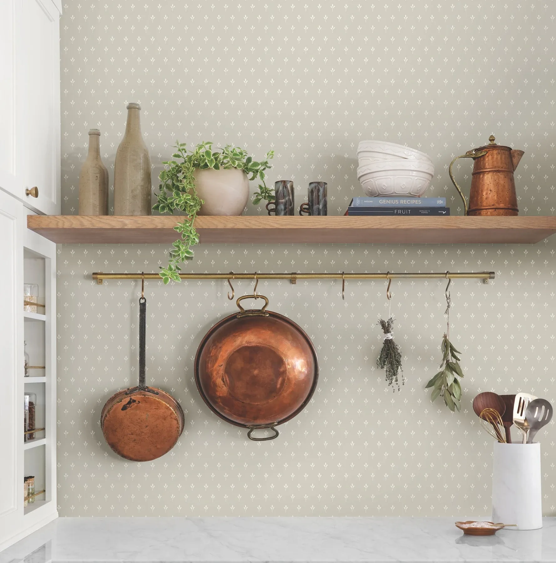 York Wallcoverings Charm Grey Wallpaper - SKU MF4773