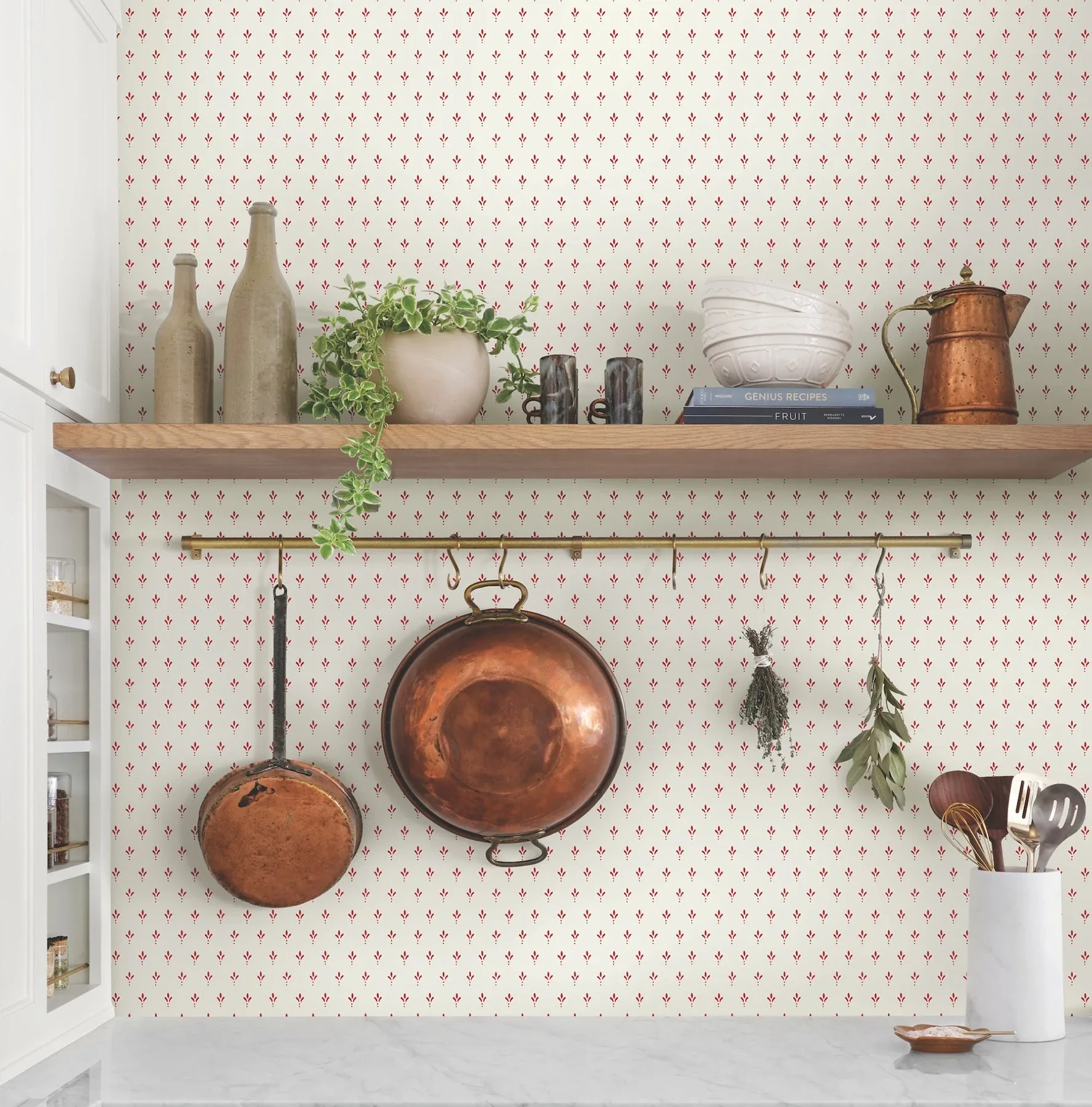 York Wallcoverings Charm Red Wallpaper - SKU MF4771