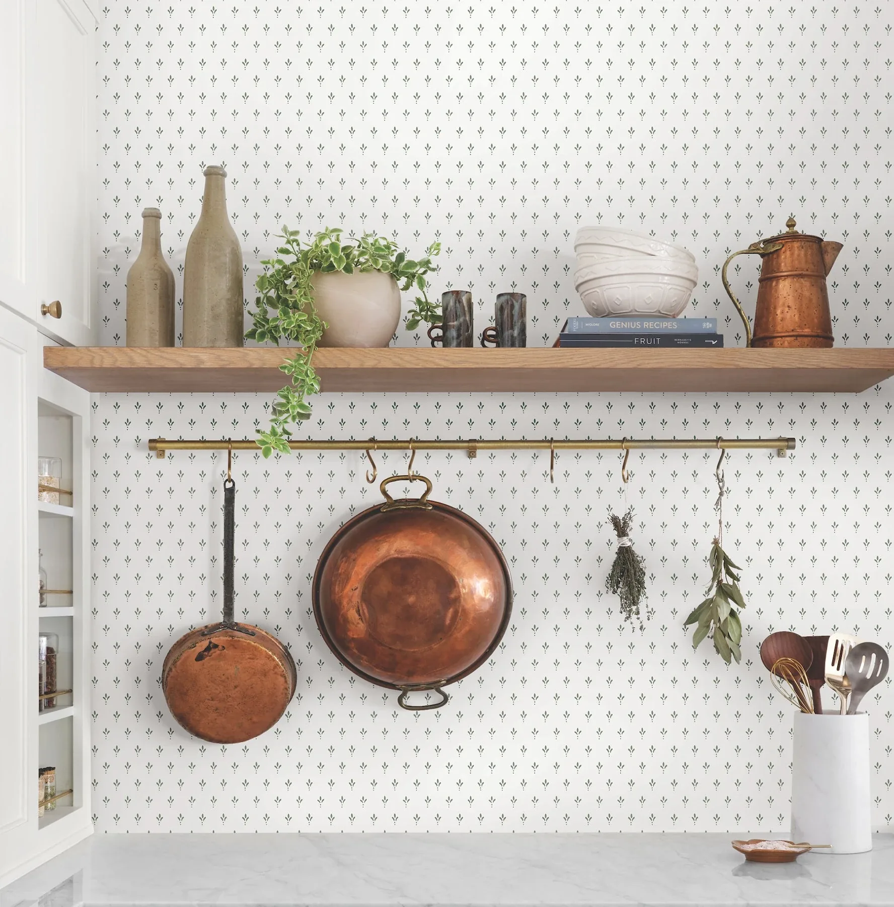 York Wallcoverings Charm Sage Wallpaper | Wallpaper Twins York Wallcoverings Charm Sage Wallpaper - SKU MF4774