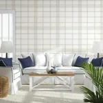 York Wallcoverings Charter Plaid Off White Wallpaper - SKU CV4466