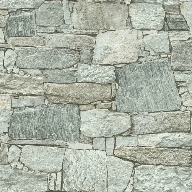 York Wallcoverings Chateau Stone Grey & Beige Peel & Stick Wallpaper - SKU PSW1307RL