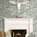 York Wallcoverings Chateau Stone Grey & Beige Peel & Stick Wallpaper - SKU PSW1307RL