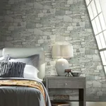 York Wallcoverings Chateau Stone Grey & Beige Peel & Stick Wallpaper - SKU PSW1307RL