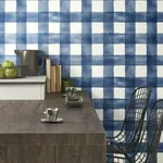York Wallcoverings Checkmate Watercolor Plaid Blue Peel & Stick Wallpaper - SKU PSW1078RL