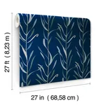 York Wallcoverings Chloe Vine Indigo Wallpaper - SKU GO8324