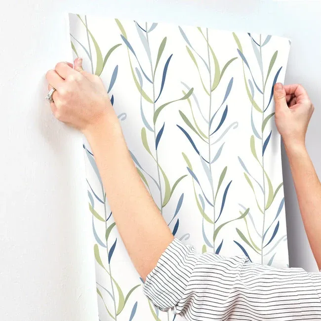 York Wallcoverings Chloe Vine Peacock Wallpaper - SKU GO8323
