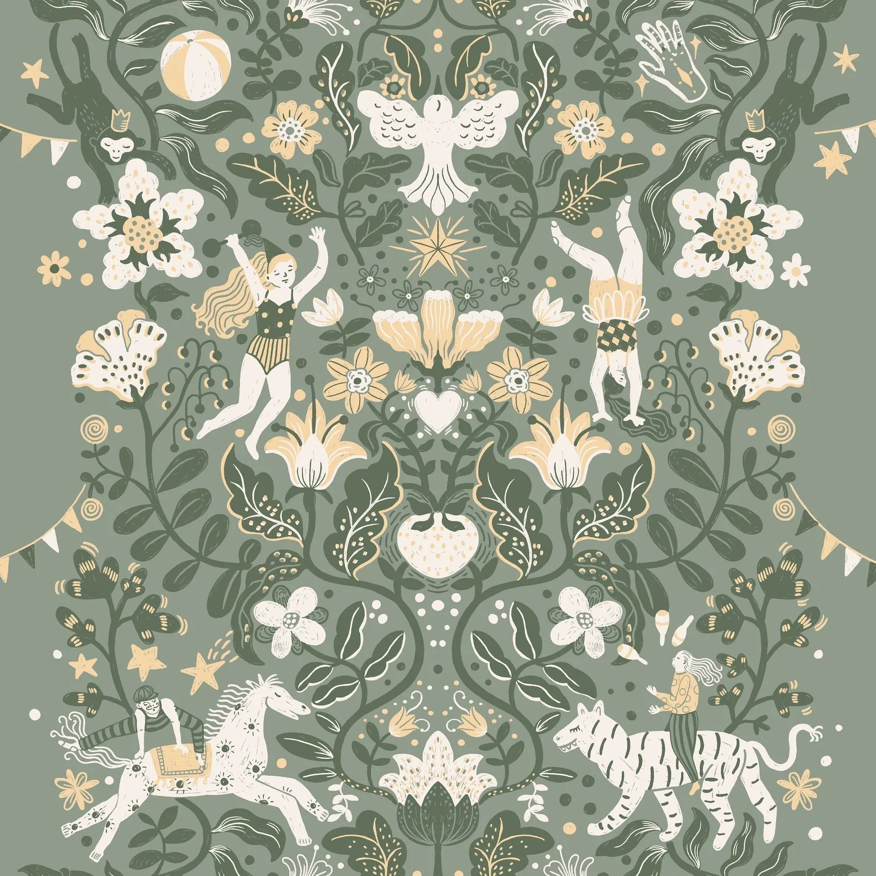 York Wallcoverings Cirkus Sea Green Wallpaper - SKU MB29027