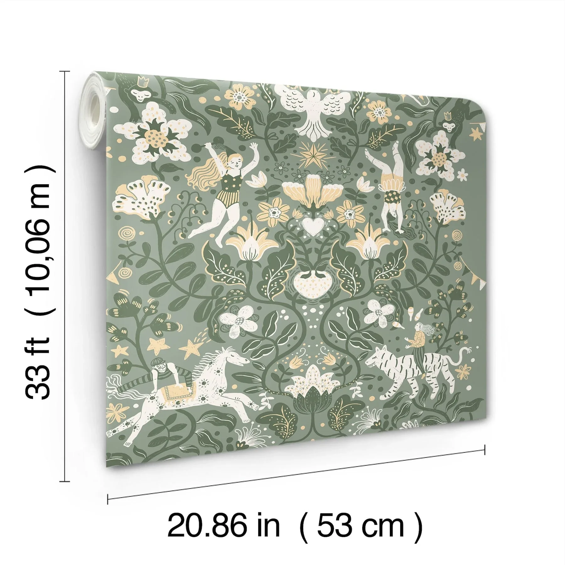 York Wallcoverings Cirkus Sea Green Wallpaper - SKU MB29027