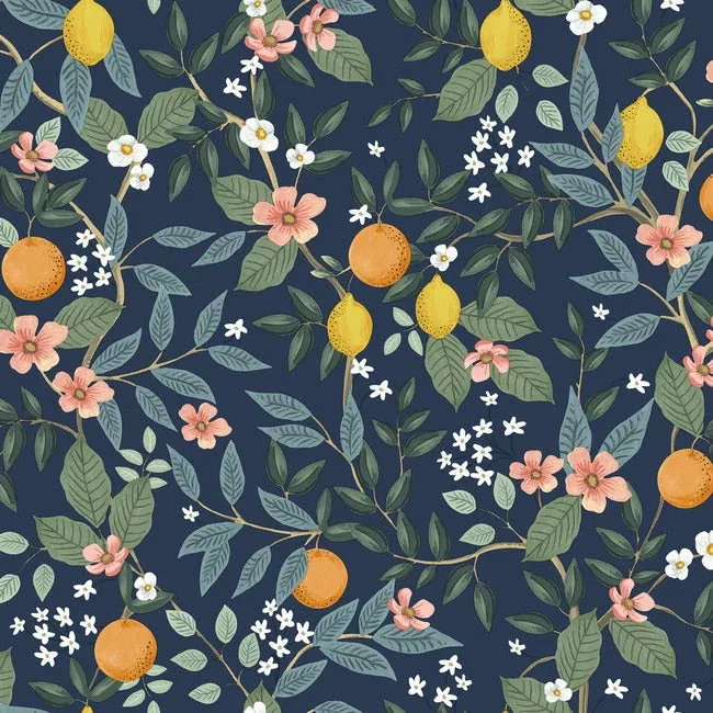 PSW1481RL | Citrus Grove Navy Peel & Stick Wallpaper