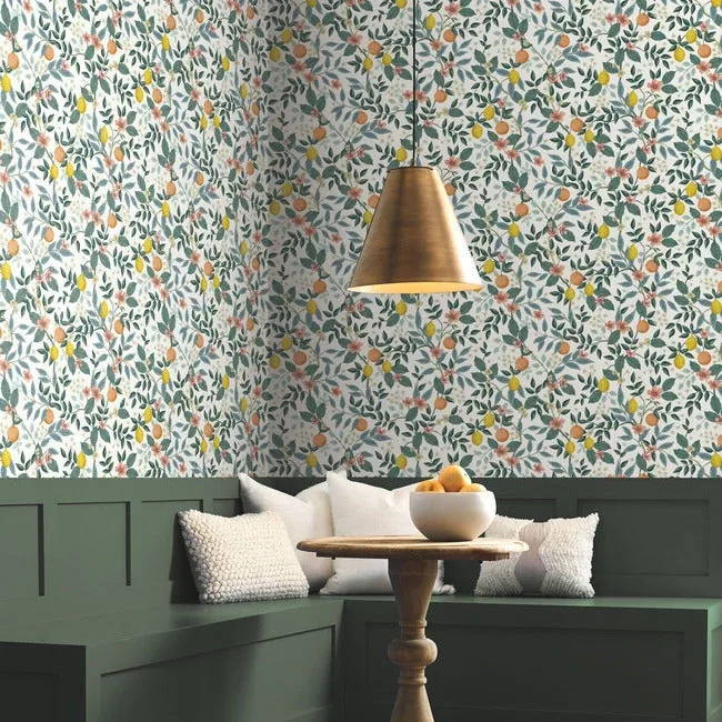York Wallcoverings Citrus Grove White Peel & Stick Wallpaper - SKU PSW1479RL