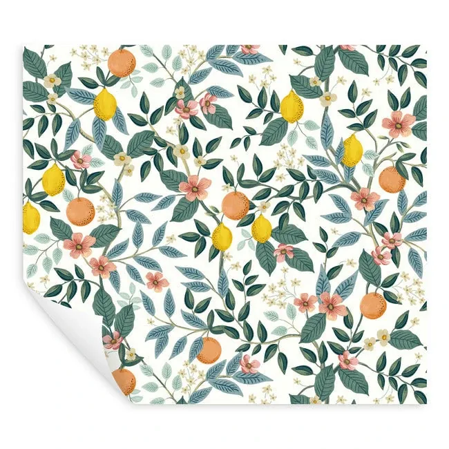 York Wallcoverings Citrus Grove White Peel & Stick Wallpaper - SKU PSW1479RL