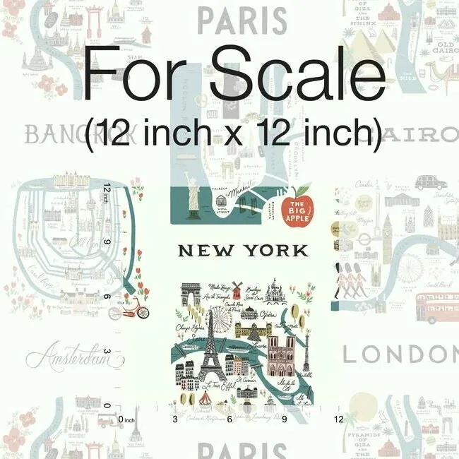 York Wallcoverings City Maps Blue & Red Peel & Stick Wallpaper - SKU PSW1196RL