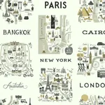 York Wallcoverings City Maps Grey & Gold Wallpaper - SKU RI5161