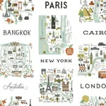 York Wallcoverings City Maps Mint Peel & Stick Wallpaper - SKU PSW1195RL