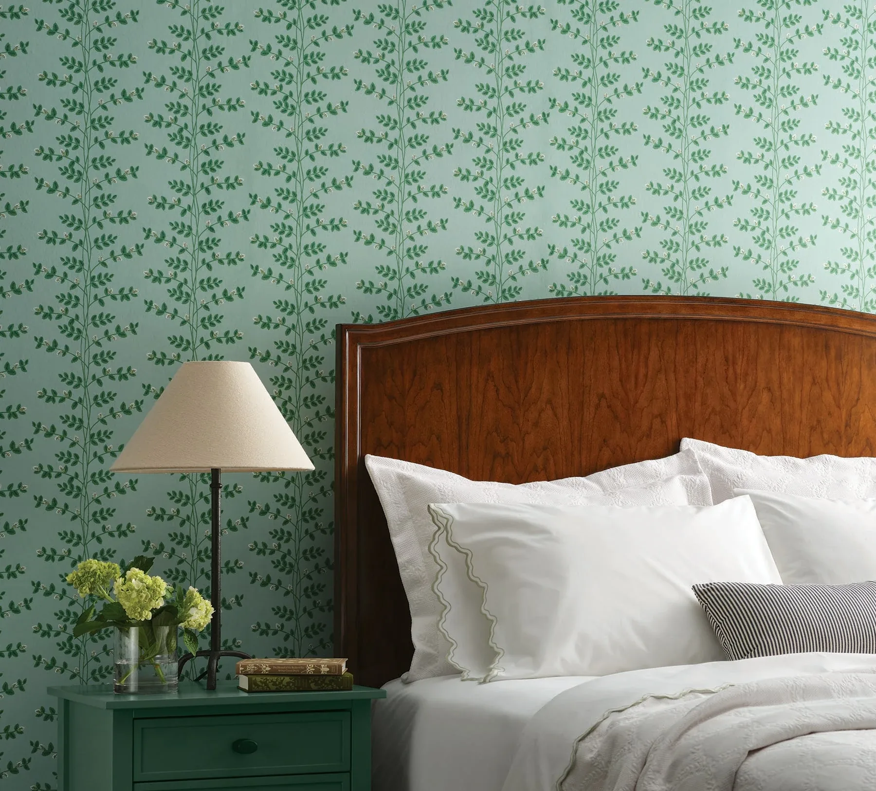 York Wallcoverings Climbing Vine Soft Teal Wallpaper - SKU RF7421
