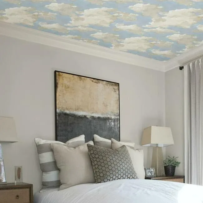 York Wallcoverings Clouds on Canvas Blue Peel & Stick Wallpaper - SKU PSW1079RL