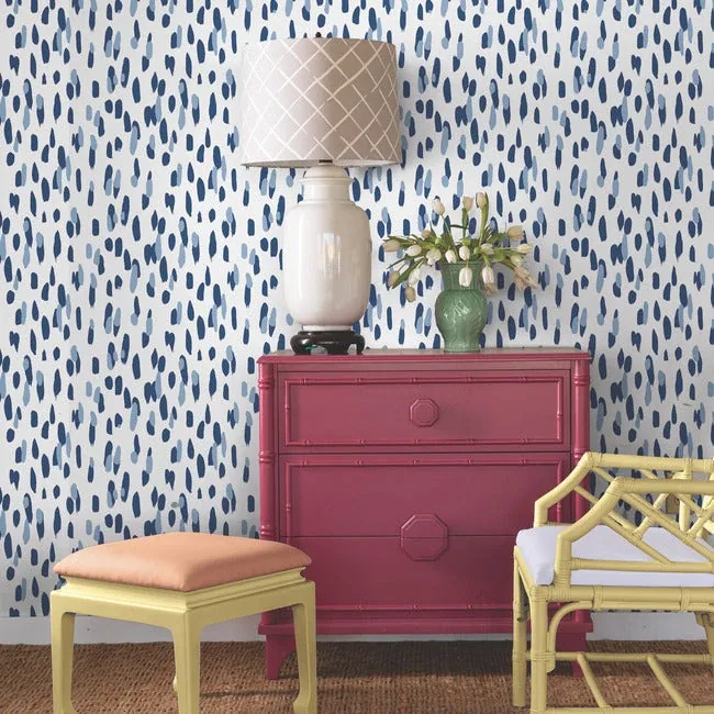 York Wallcoverings Club House Navy Blue Peel & Stick Wallpaper - SKU PSW1394RL