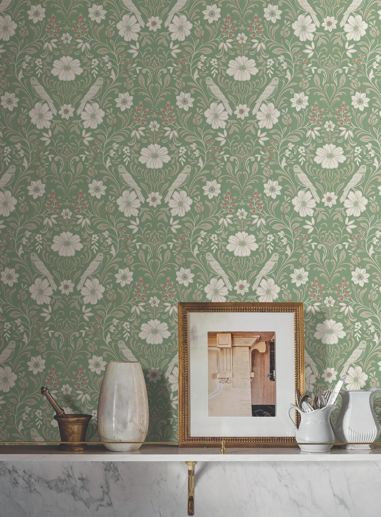 York Wallcoverings Colette Bright Green Wallpaper - SKU MF4747