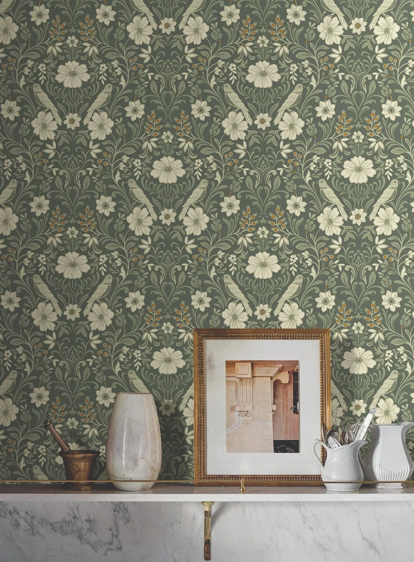 York Wallcoverings Colette Olive Wallpaper - SKU MF4741